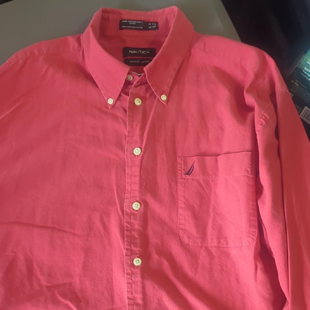Nautica Men's Vibrant Red Casual Shirt